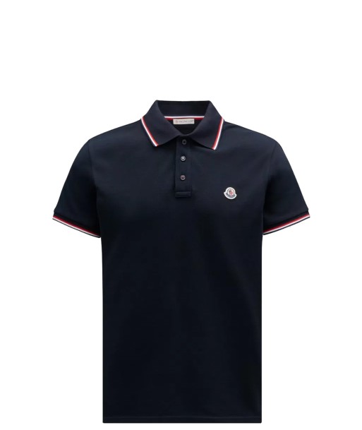 MONCLER - Polo bleu nuit rembourrage situé sous