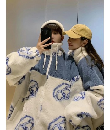 Egirl Lambswool Jackets in Cartoon Print Unisex votre restaurant rapide dans 