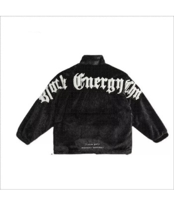 Y2K Faux Fur Jacket "Black Energy" – Trendy Unisex Winter Style Le MVP de beaucoup