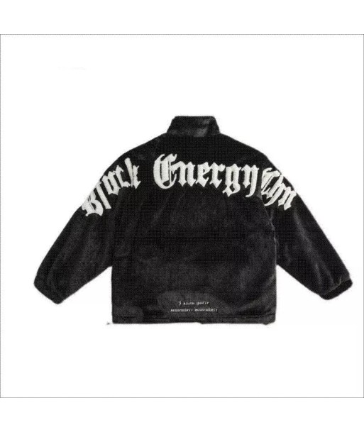 Y2K Faux Fur Jacket "Black Energy" – Trendy Unisex Winter Style Le MVP de beaucoup