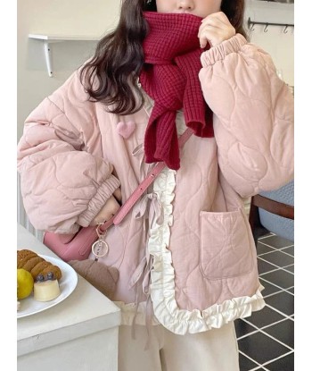 Kawaii Oversized Down Jacket with Ruffles acheter