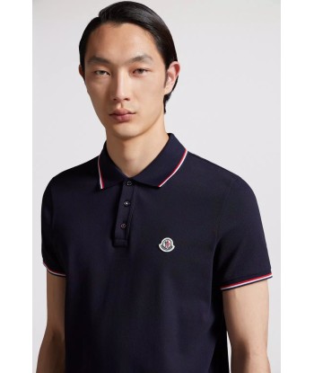 MONCLER - Polo bleu nuit rembourrage situé sous