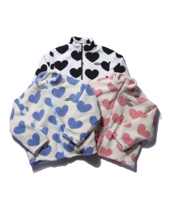 Trendy Reversible Autumn Jacket with Heart Print in E-Girl Style Véritable concentré