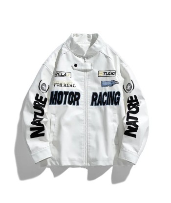 E-girl style leather jacket for men with racing motif 2023 Economisez 