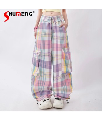 Baggy Lila Check Style Soft-Girl outlet