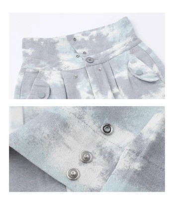 Soft-girl Loose Cargo Pants Blue Tie-Dye de la marque