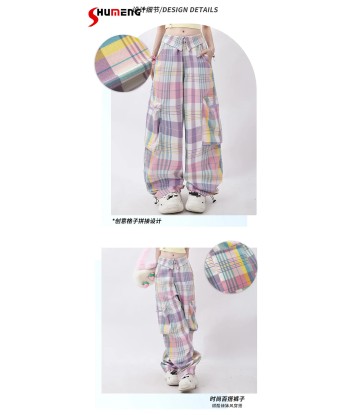 Baggy Lila Check Style Soft-Girl outlet