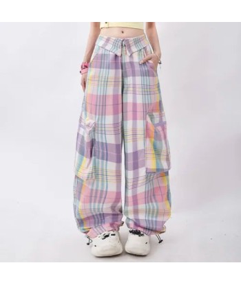 Baggy Lila Check Style Soft-Girl outlet