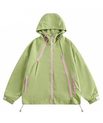 Y2K green hoodie windbreaker destockage