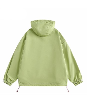 Y2K green hoodie windbreaker destockage