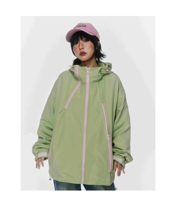 Y2K green hoodie windbreaker destockage