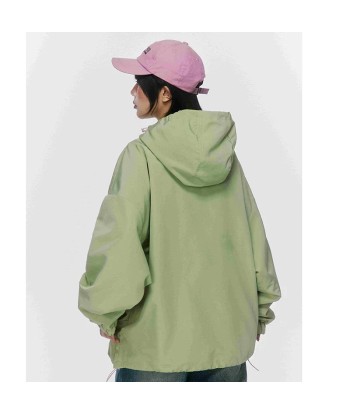 Y2K green hoodie windbreaker destockage