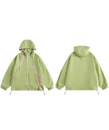 Y2K green hoodie windbreaker destockage