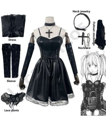 Death Note Cosplay Costume Misa Amane for e-girl Imitation Leather Les magasins à Paris et en Île-de-France