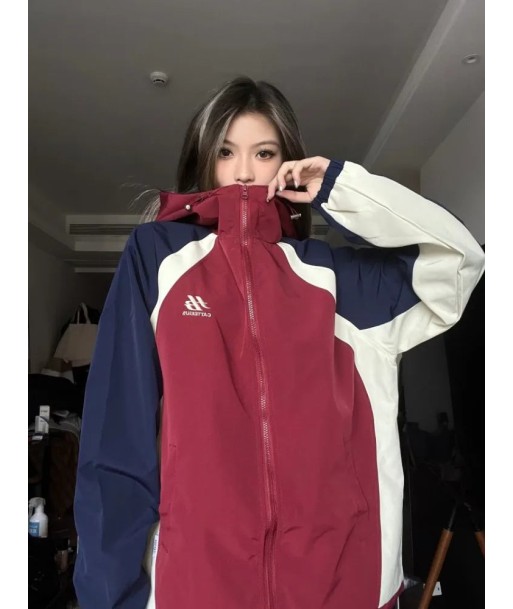 90's Retro Contrast Hoodie Jacket for Women and Autumn Fashion votre restaurant rapide dans 