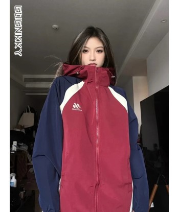 90's Retro Contrast Hoodie Jacket for Women and Autumn Fashion votre restaurant rapide dans 