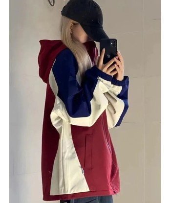 90's Retro Contrast Hoodie Jacket for Women and Autumn Fashion votre restaurant rapide dans 