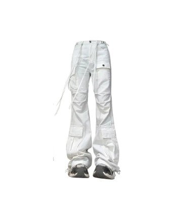 Ladies Baggy Cargo Jeans in White 90s Aesthetic Oversize High Waist Découvrez la collection