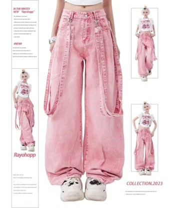 Pink Cargo Jeans Y2K Oversize Women offre 