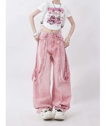 Pink Cargo Jeans Y2K Oversize Women offre 