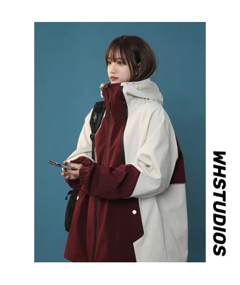 Autumn Windbreaker for Women Patchwork Streetwear in Korean Style Vous souhaitez 