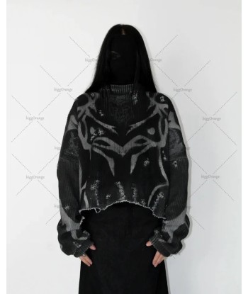 Grunge oversized pullover with unique design Amélioration de cerveau avec