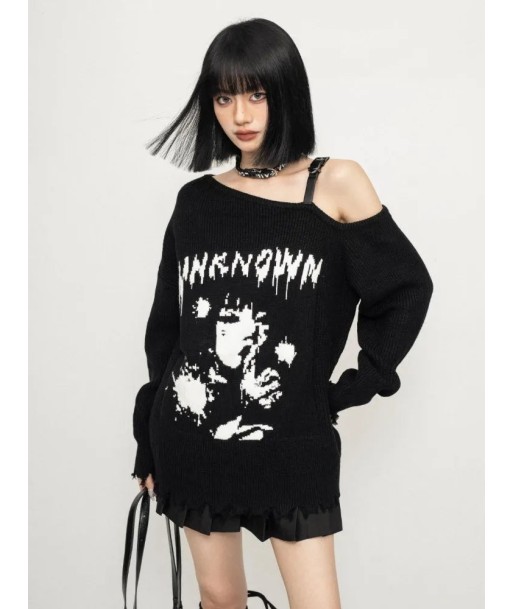 Durable Oversized Sweater with "UNKNOWN" Print ou a consommer sur place