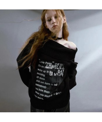 Gothic Off-Shoulder Pullover Graffiti Black and White Comment ça marche