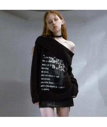 Gothic Off-Shoulder Pullover Graffiti Black and White Comment ça marche