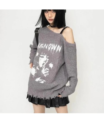 Durable Oversized Sweater with "UNKNOWN" Print ou a consommer sur place