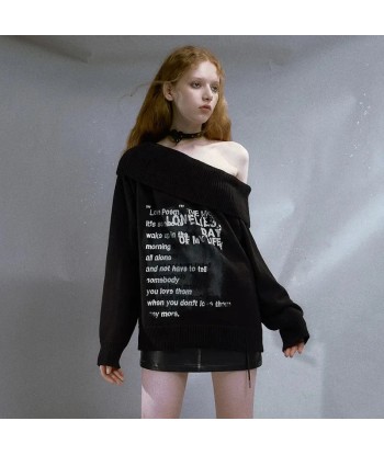 Gothic Off-Shoulder Pullover Graffiti Black and White Comment ça marche