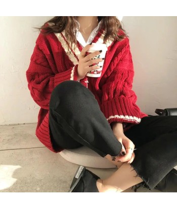 Korean V-neck Sweater Cozy Thick Winter Style plus qu'un jeu 