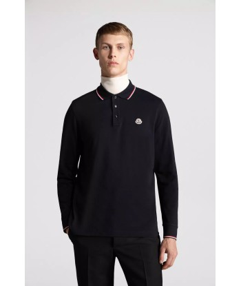 MONCLER - Polo bleu marine à manches longues pas cher 