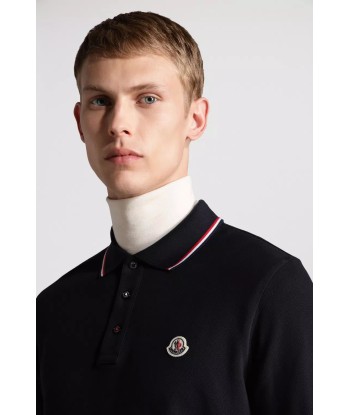 MONCLER - Polo bleu marine à manches longues pas cher 