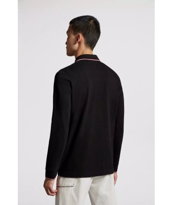 MONCLER - Polo noir à manches longues destockage