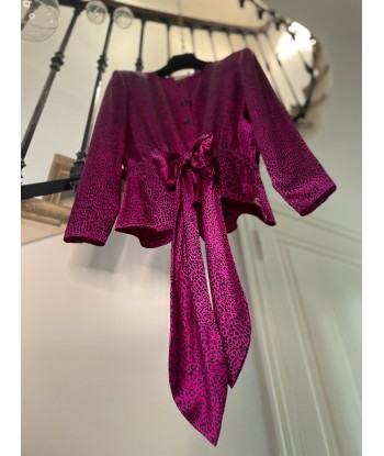 Blouse en soie fuchsia destockage