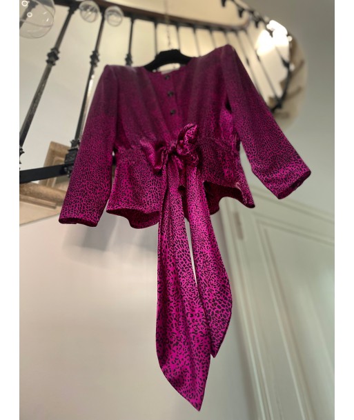 Blouse en soie fuchsia destockage