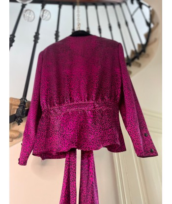 Blouse en soie fuchsia destockage