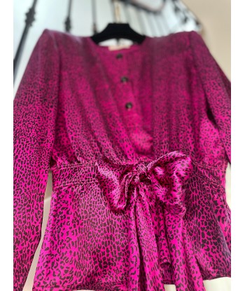 Blouse en soie fuchsia destockage