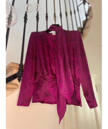 Blouse en soie fuchsia destockage