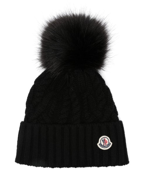 MONCLER - Bonnet à pompon noir 2 - 3 jours ouvrés.